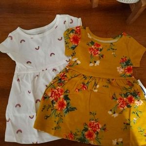 Rainbow Dress and Floral Dress size 3 - 6 months